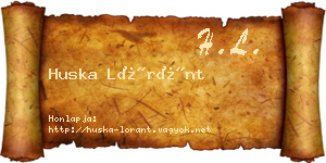Huska Lóránt névjegykártya